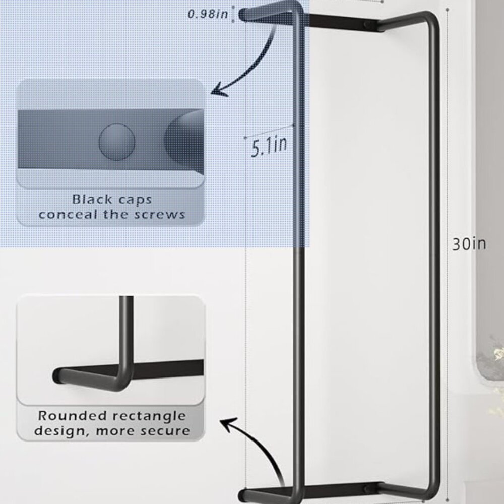 Sleek Black Towel Rack for Versatile Storage - Picture 2 of 3